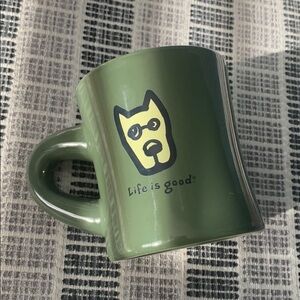 Life is good green rocket dog 10 oz. mug